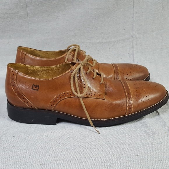 Sandro Moscoloni Oxfords Shoes Mens Sz 13 D Brown Leather Brogue Cap Toe 220147 - Picture 1 of 10